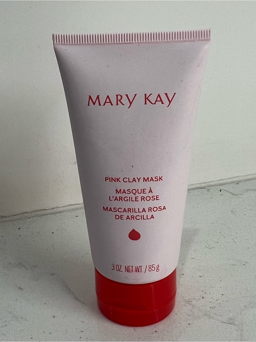 Mary Kay Pink Clay Mask Tube in Soft Pink with Red Cap